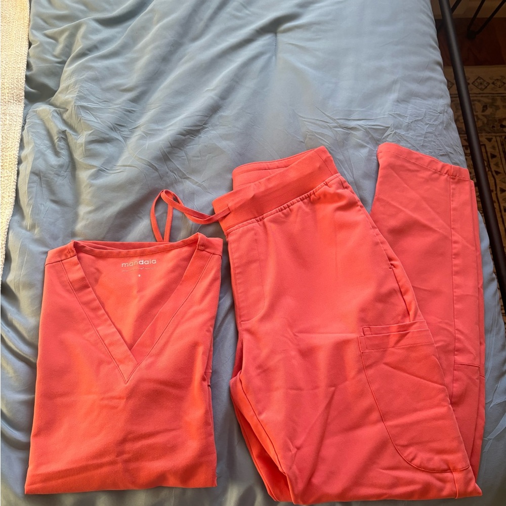 Women's Coral Mandala Scrubs